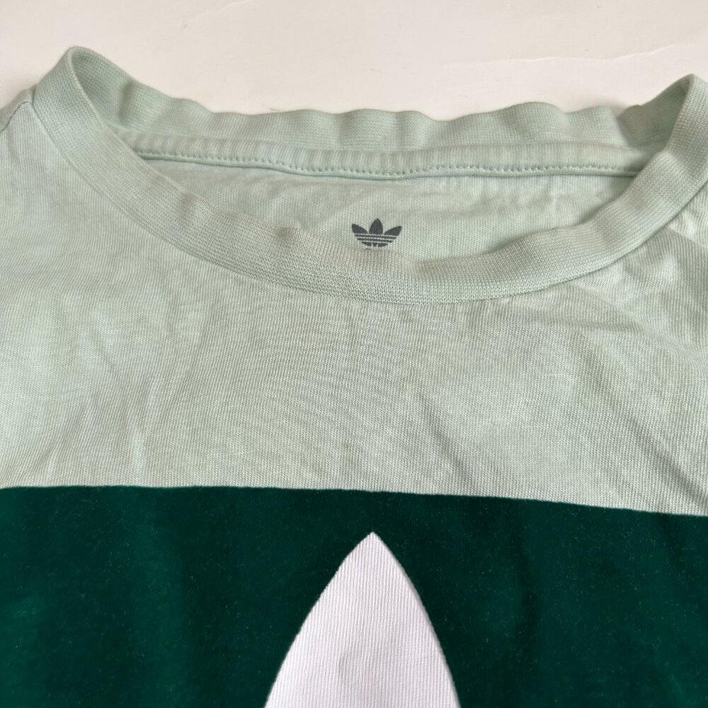 Adidas Originals Kids Size XL 15-16Y Green trefoil short sleeve tee T-shirt - Picture 7 of 15